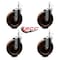 Service Caster 6'' High Temp Phenolic Wheel Swivel 7/16'' Grip Ring Stem Caster Set, 4PK SCC-GR20S615-PHRHT-716138-4 - alternate 4